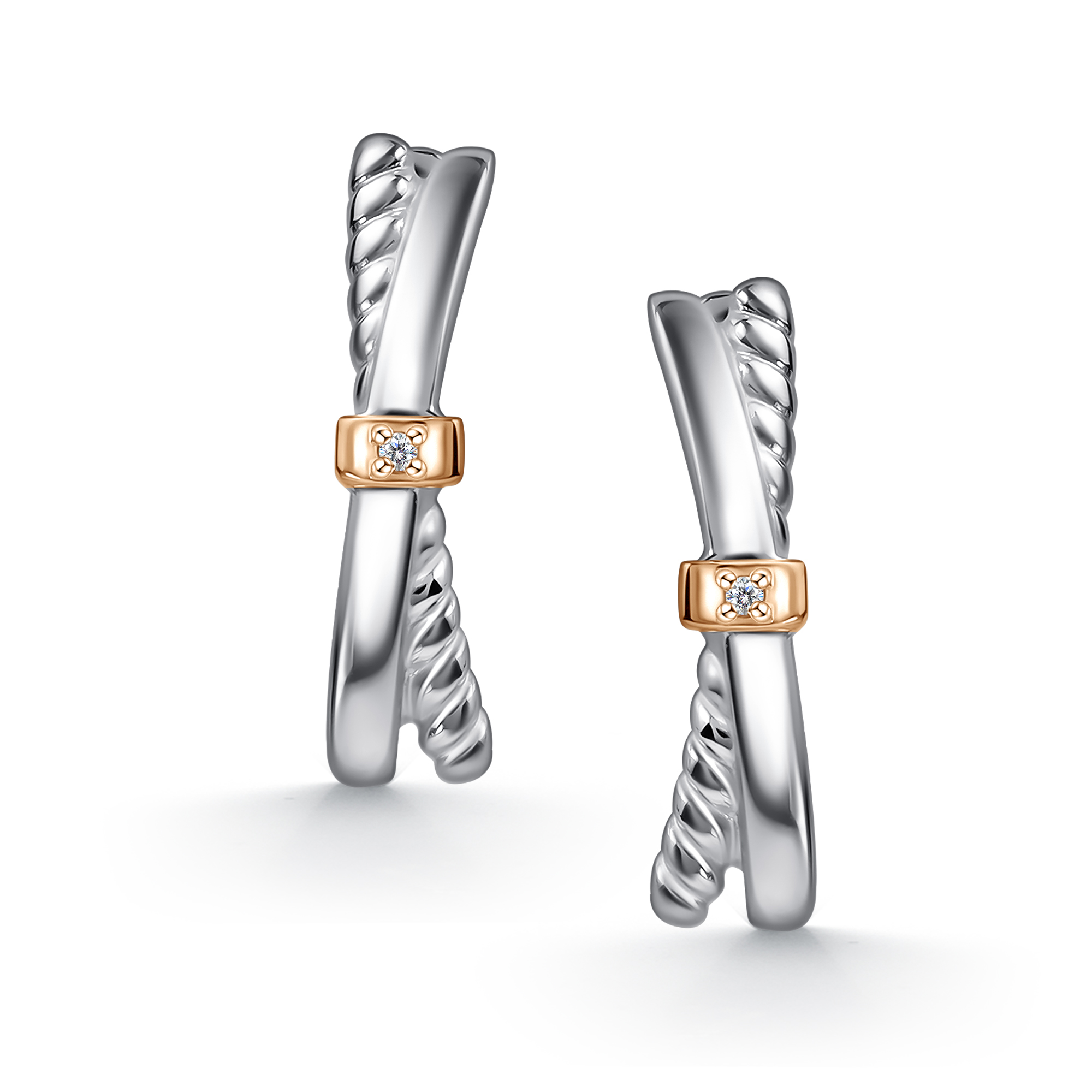 Серьги из серебра с камнем Бриллиант, вставками золота фото, цены