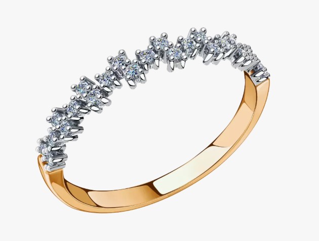 Кольцо из золота с камнем Фианит фото, цены