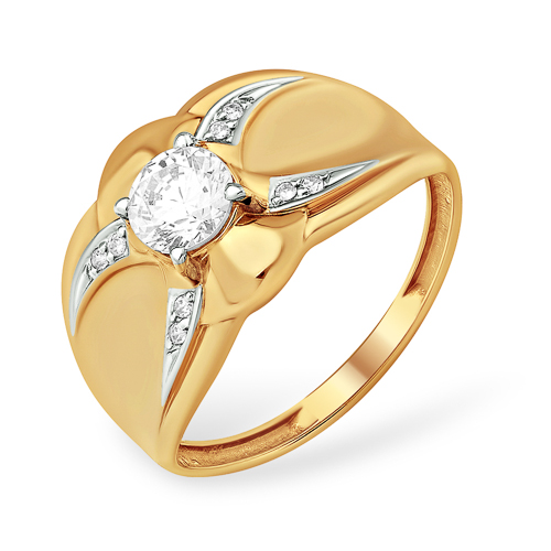 Кольцо из золота с камнем Фианит фото, цены