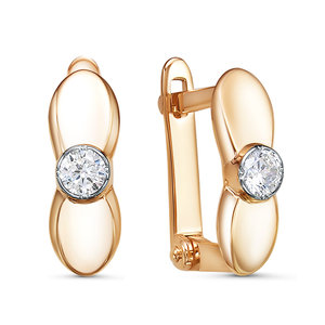 Серьги из золота с камнем Фианит фото, цены