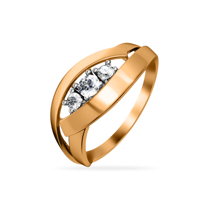 Кольцо из золота с камнем Фианит фото, цены