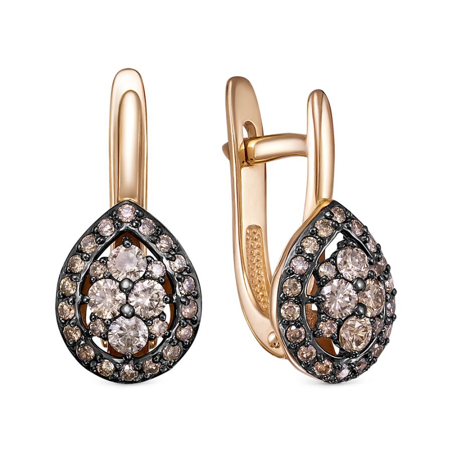 Серьги из золота с камнем Бриллиант фото, цены