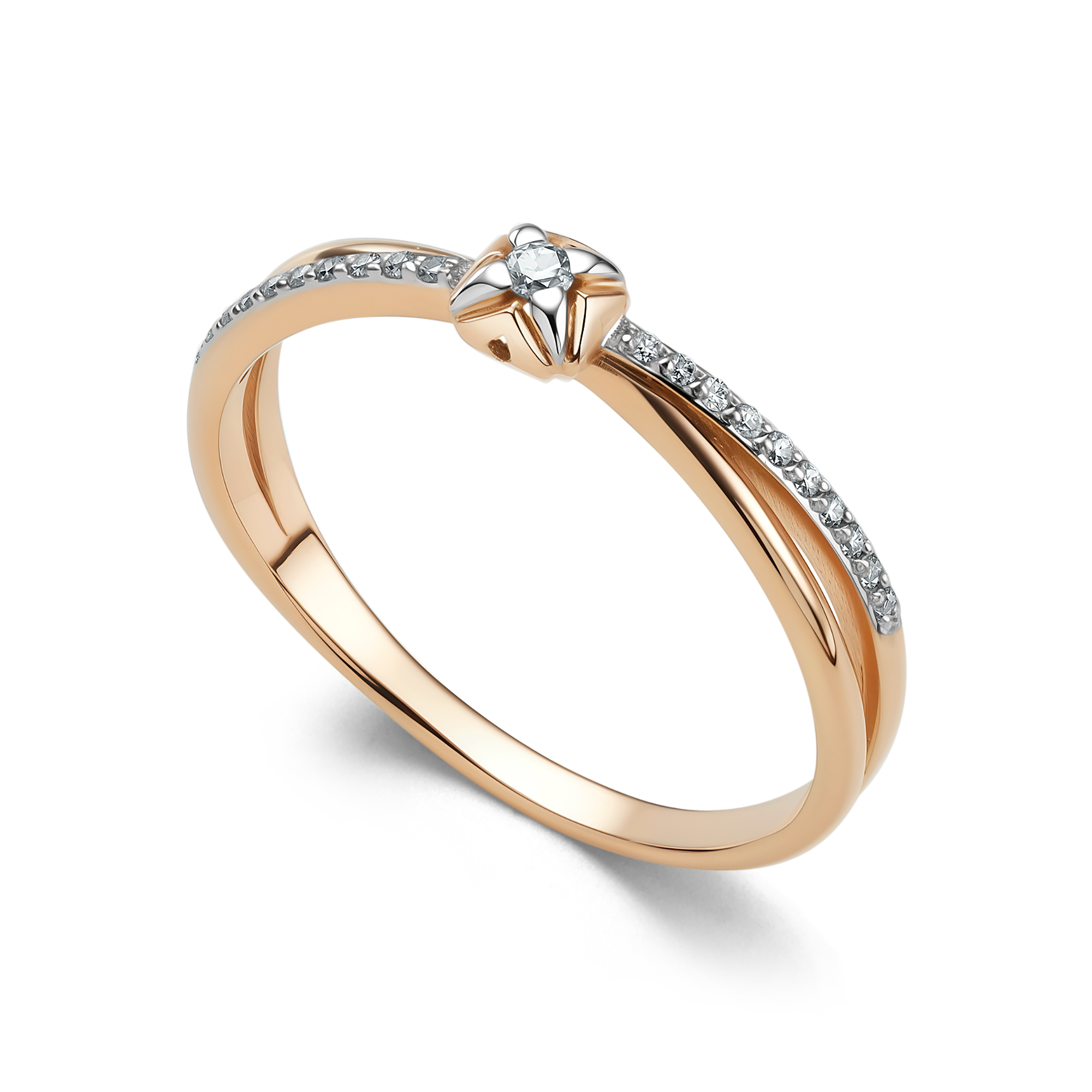 Кольцо из золота с камнем Бриллиант фото, цены