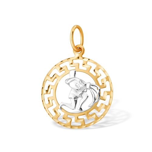 Знак из золота с камнем Фианит фото, цены