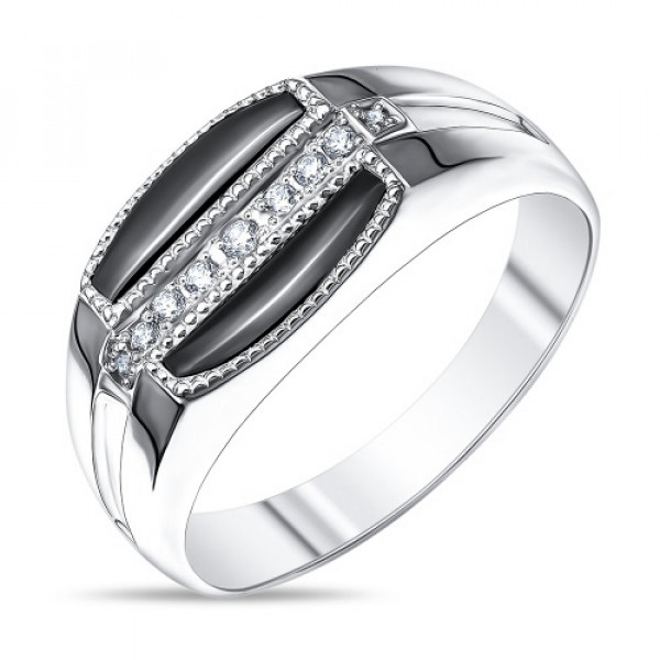 Печатка из серебра с камнем Фианит фото, цены