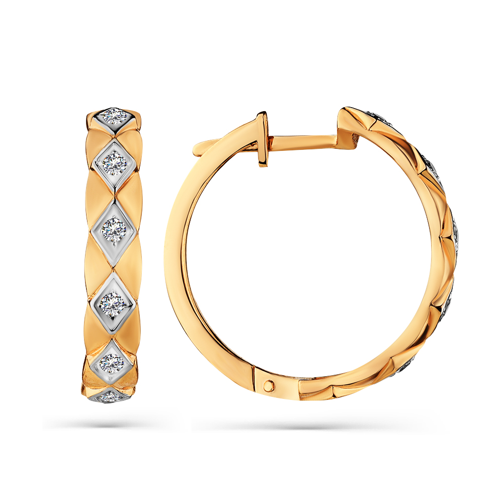 Серьги из золота с камнем Фианит фото, цены