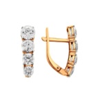 Серьги из золота с камнем Фианит фото, цены