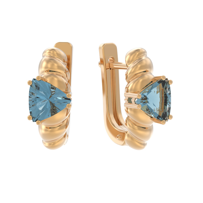 Серьги из золота с камнем Топаз фото, цены