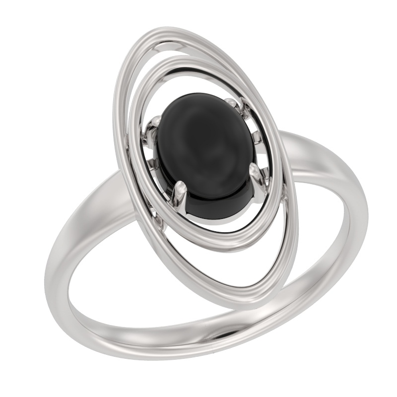 Кольцо из серебра с камнем Агат фото, цены