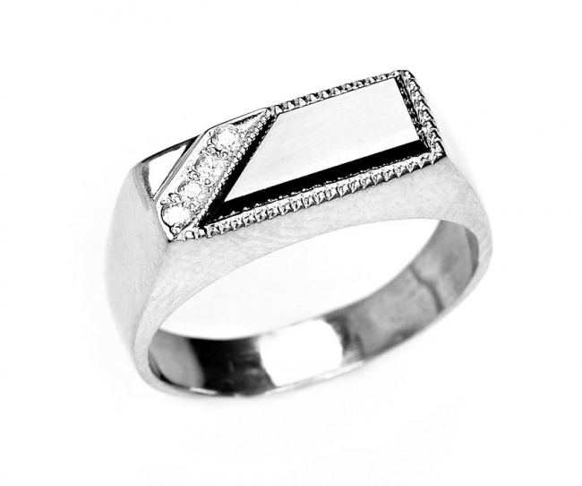 Печатка из серебра с камнем Фианит фото, цены