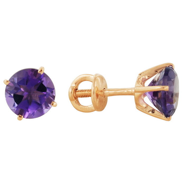 Пуссеты из золота с камнем Сапфир синт. фото, цены