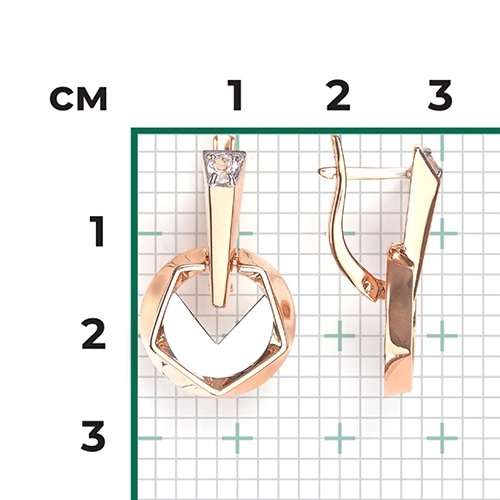 Серьги из золота с камнем Топаз фото, цены