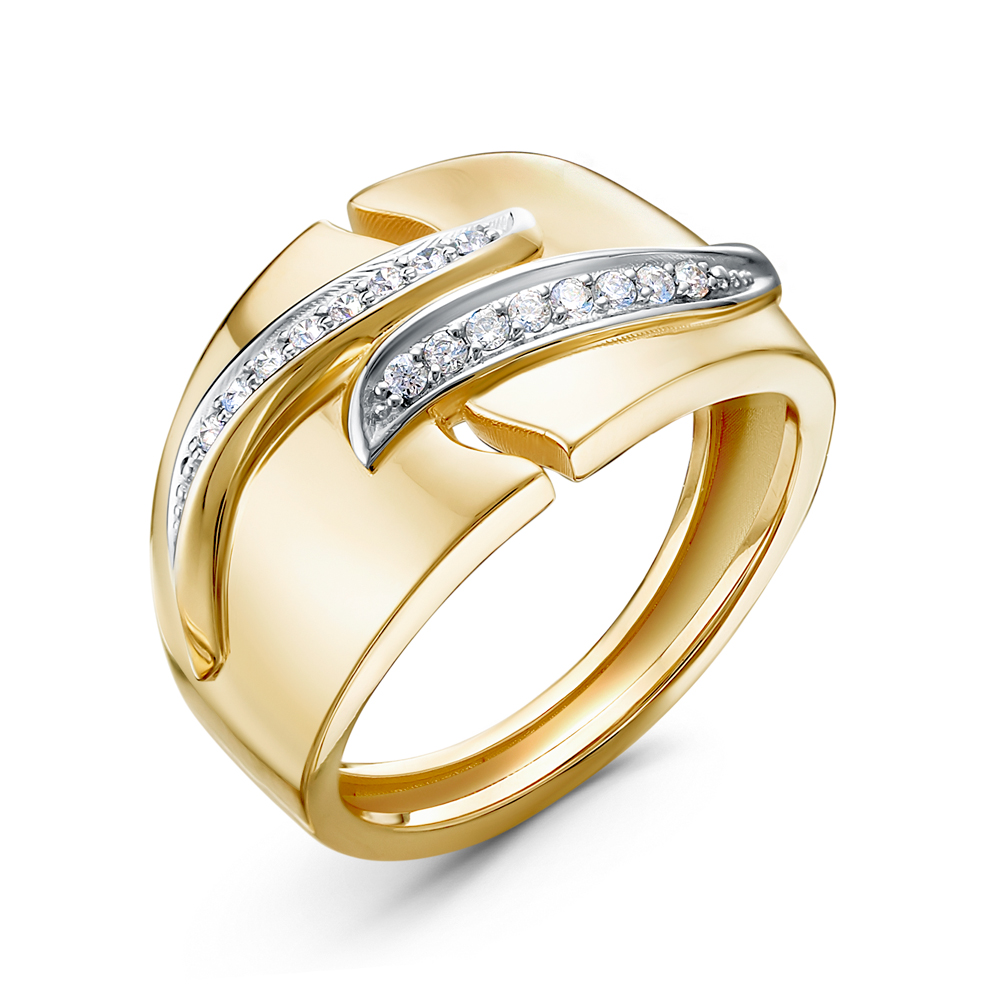 Кольцо из золота с камнем Фианит фото, цены