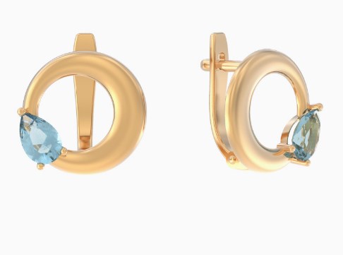 Серьги из золота с камнем Топаз фото, цены