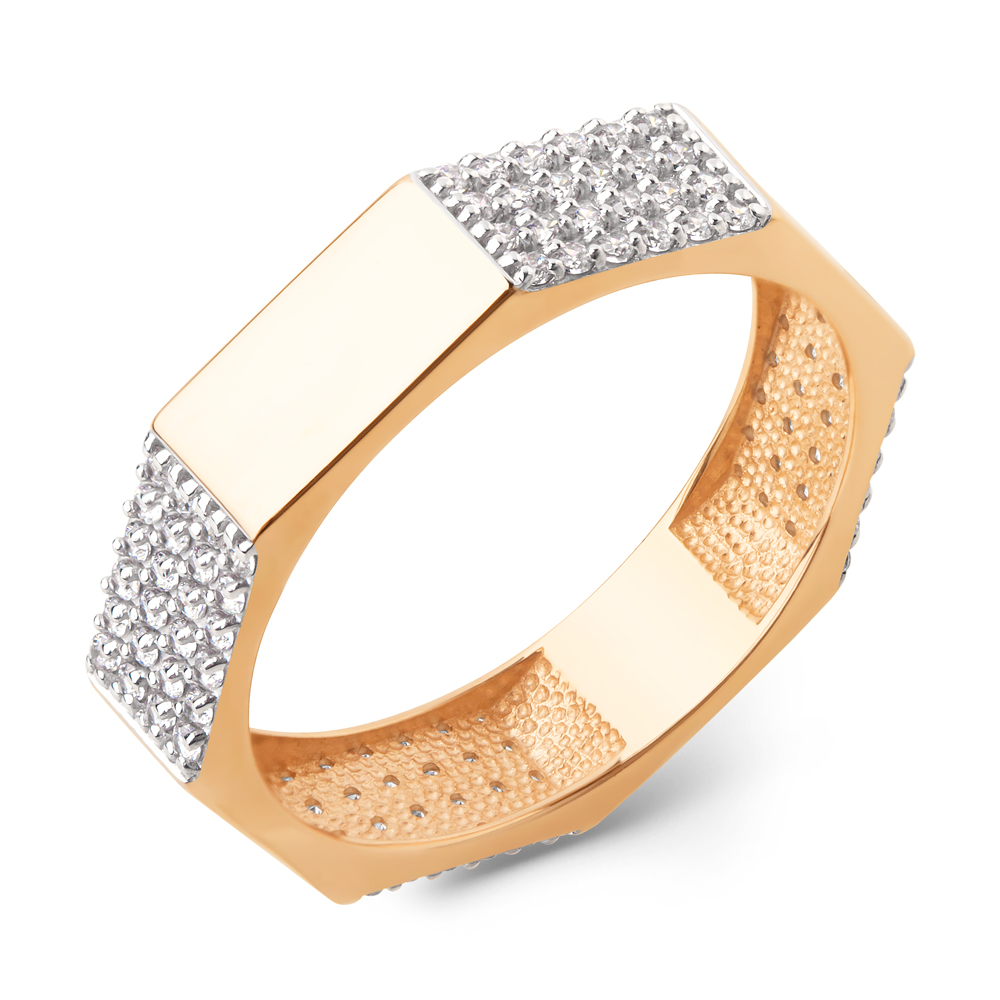 Кольцо из золота с камнем Фианит фото, цены