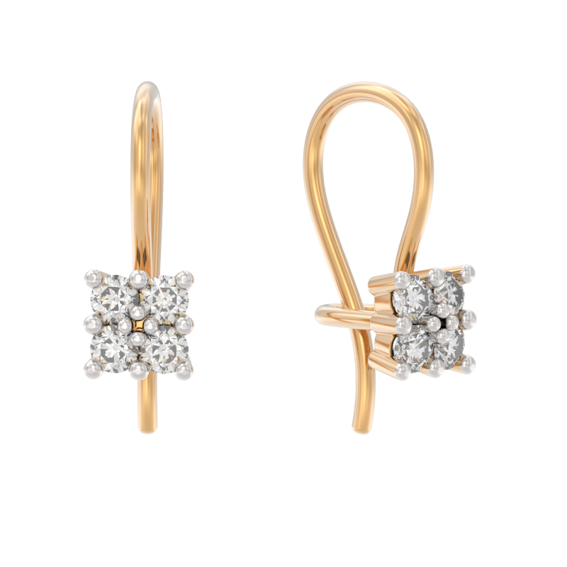 Серьги из золота с камнем Фианит фото, цены