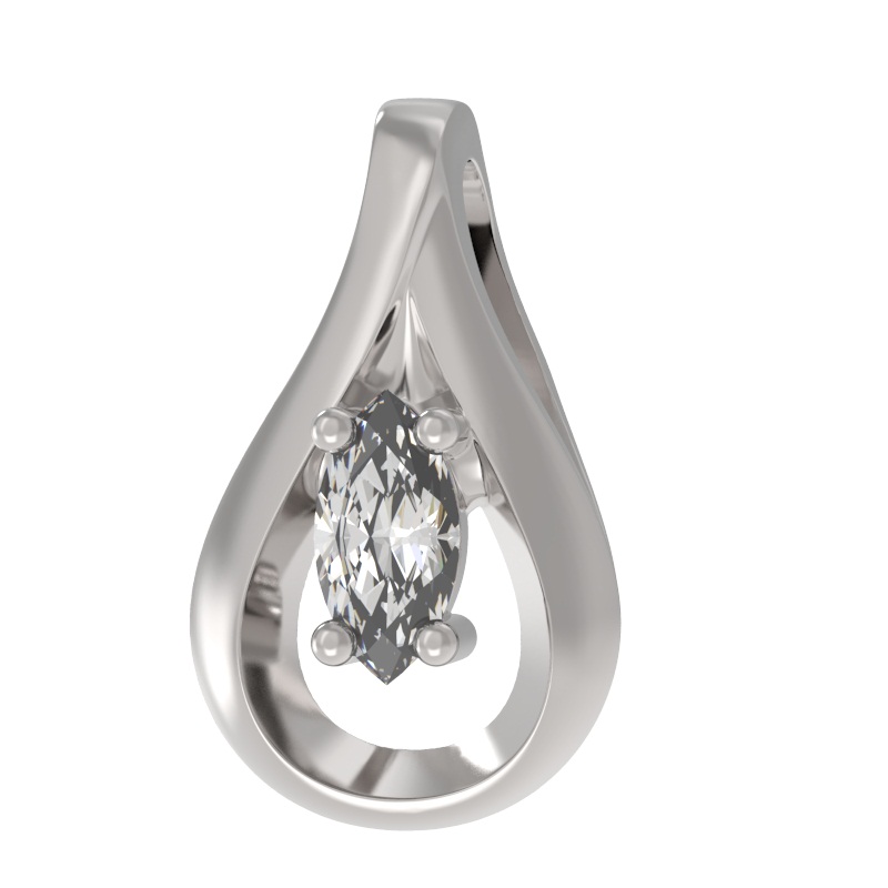 Кулон из серебра с камнем Фианит фото, цены