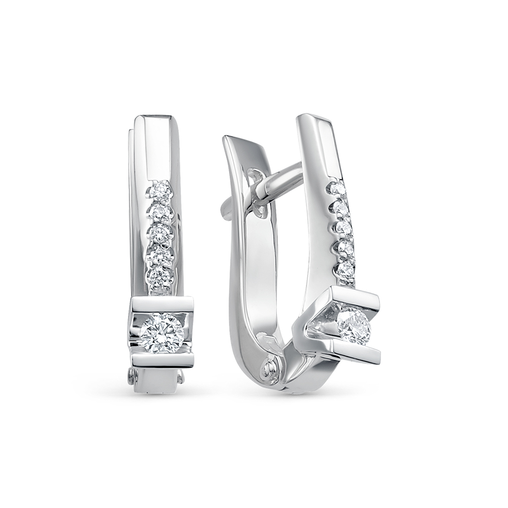 Серьги из золота с камнем Бриллиант фото, цены