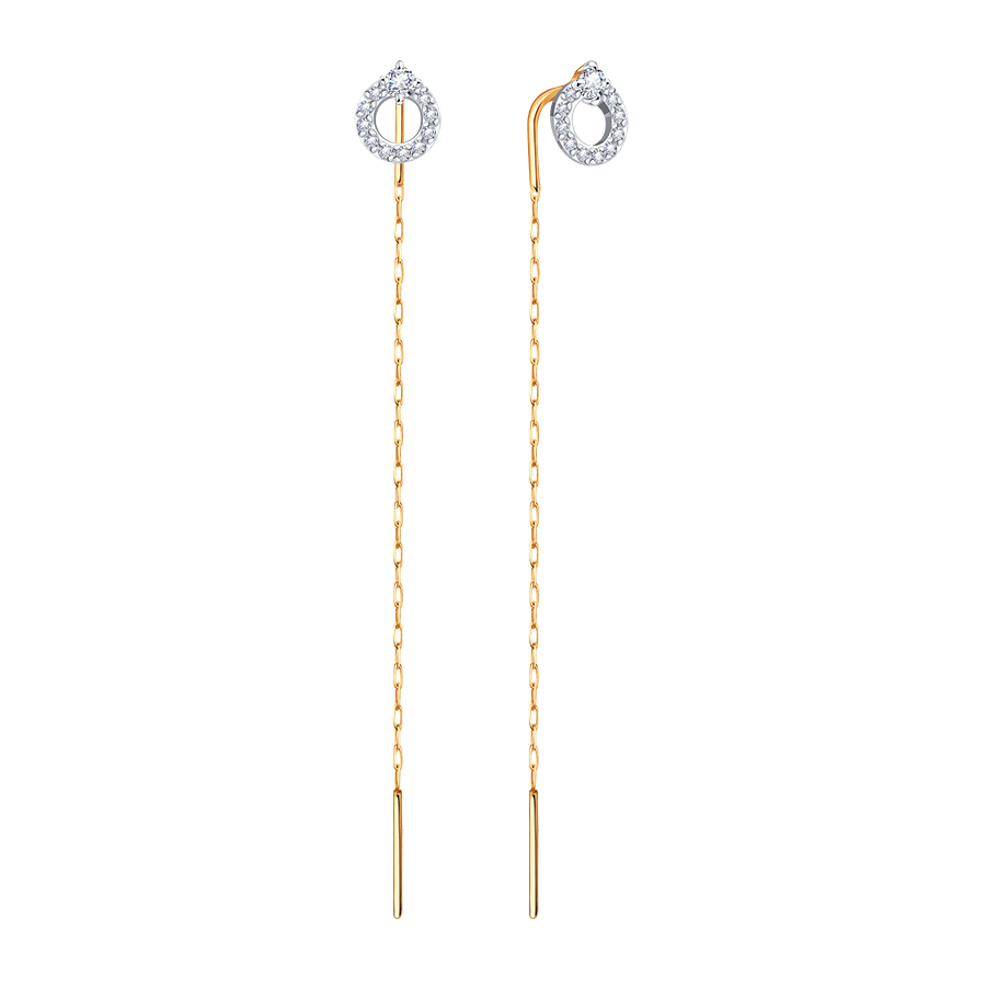 Продевки из золота с камнем Фианит фото, цены