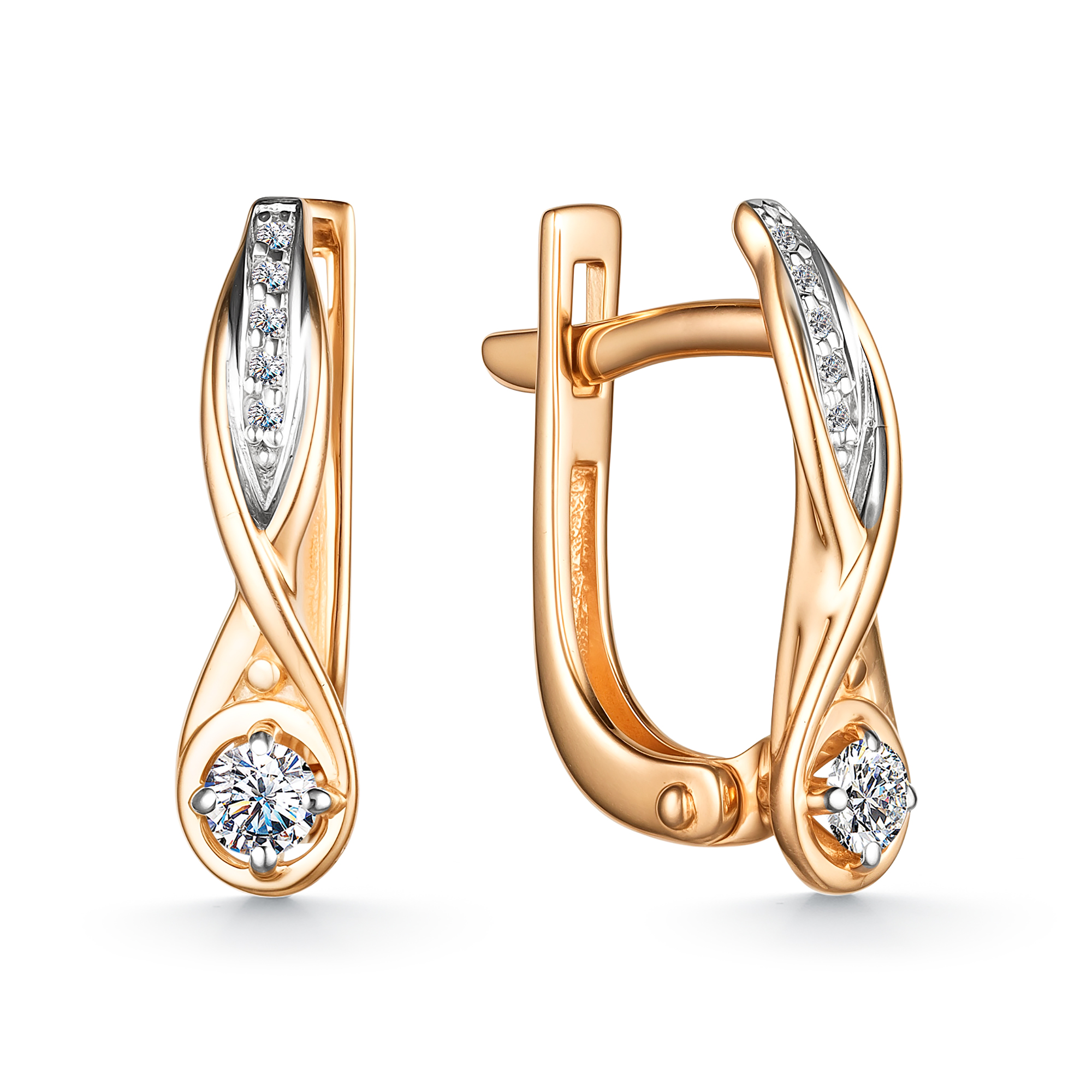 Серьги из золота с камнем Бриллиант фото, цены