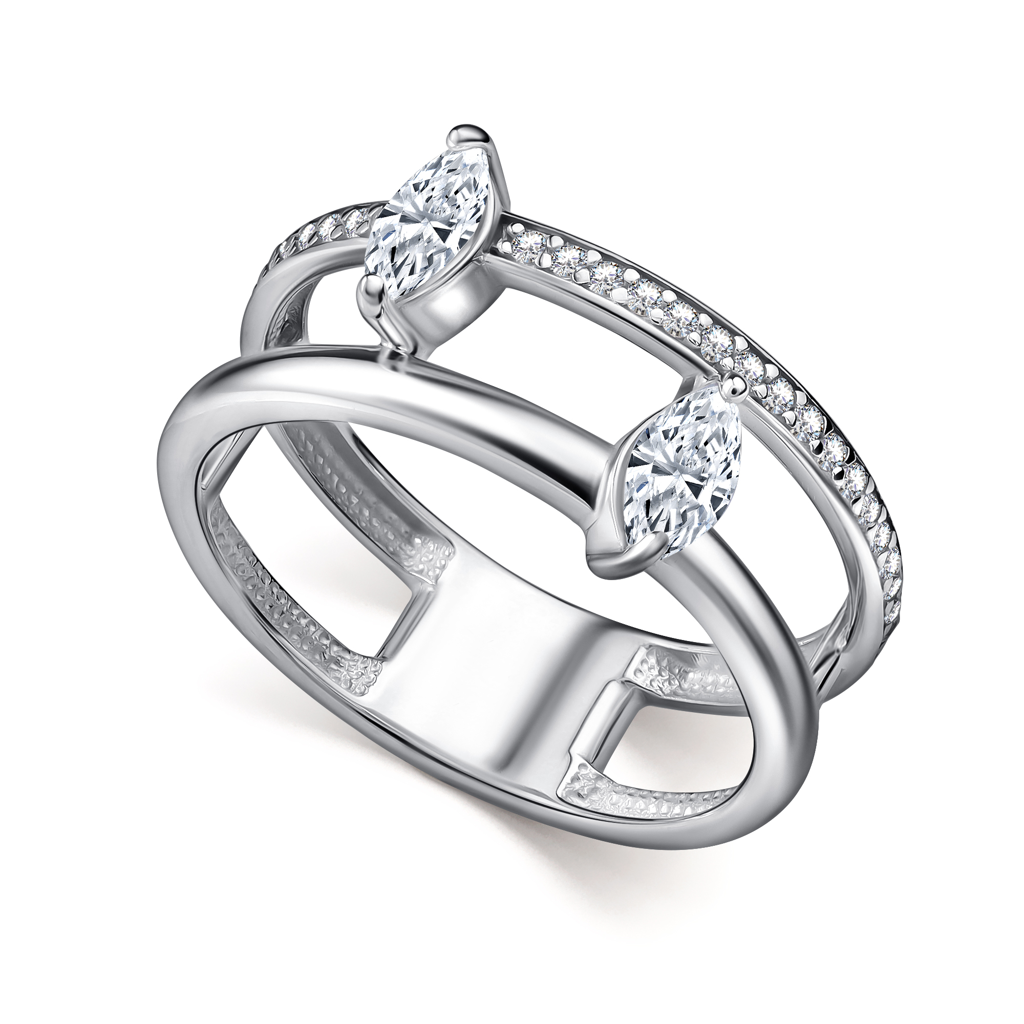 Кольцо из серебра с камнем Фианит фото, цены