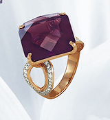 Кольцо из серебра с камнем Фианит, Кварц фото, цены