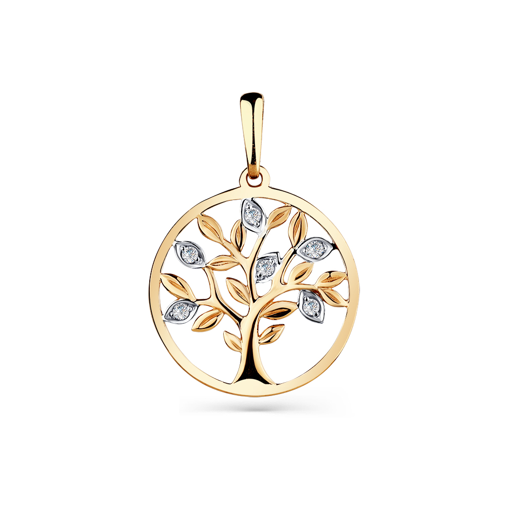 Подвеска из золота с камнем Фианит фото, цены