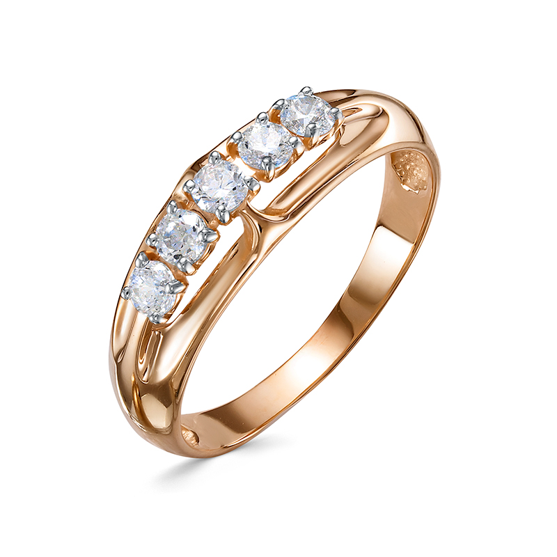 Кольцо из золота с камнем Фианит фото, цены