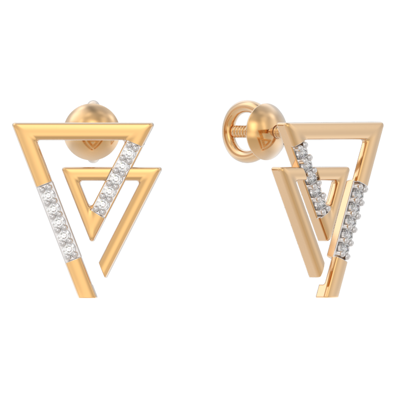 Пуссеты из золота с камнем Фианит фото, цены