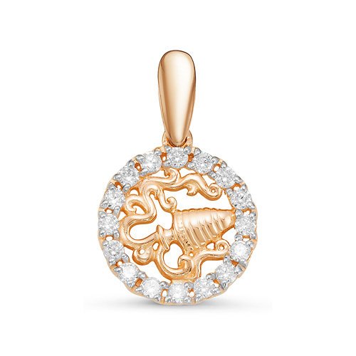 Знак из золота с камнем Фианит фото, цены