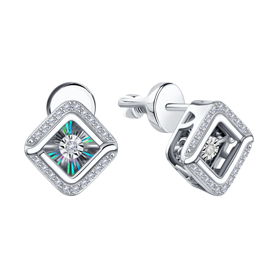 Пуссеты из золота с камнем Бриллиант,  фото, цены