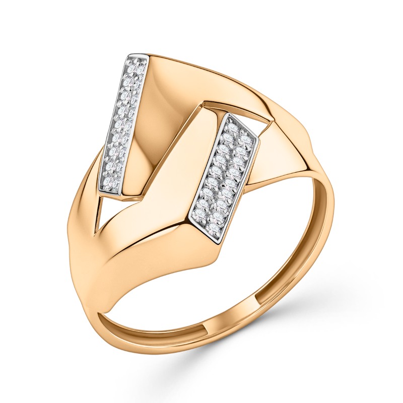 Кольцо из золота с камнем Фианит фото, цены