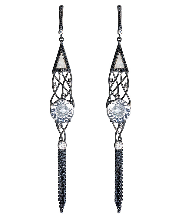 Серьги из серебра с камнем Фианит, Перламутр, Горный хрусталь фото, цены