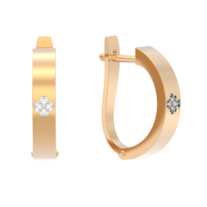 Серьги из золота с камнем Фианит фото, цены