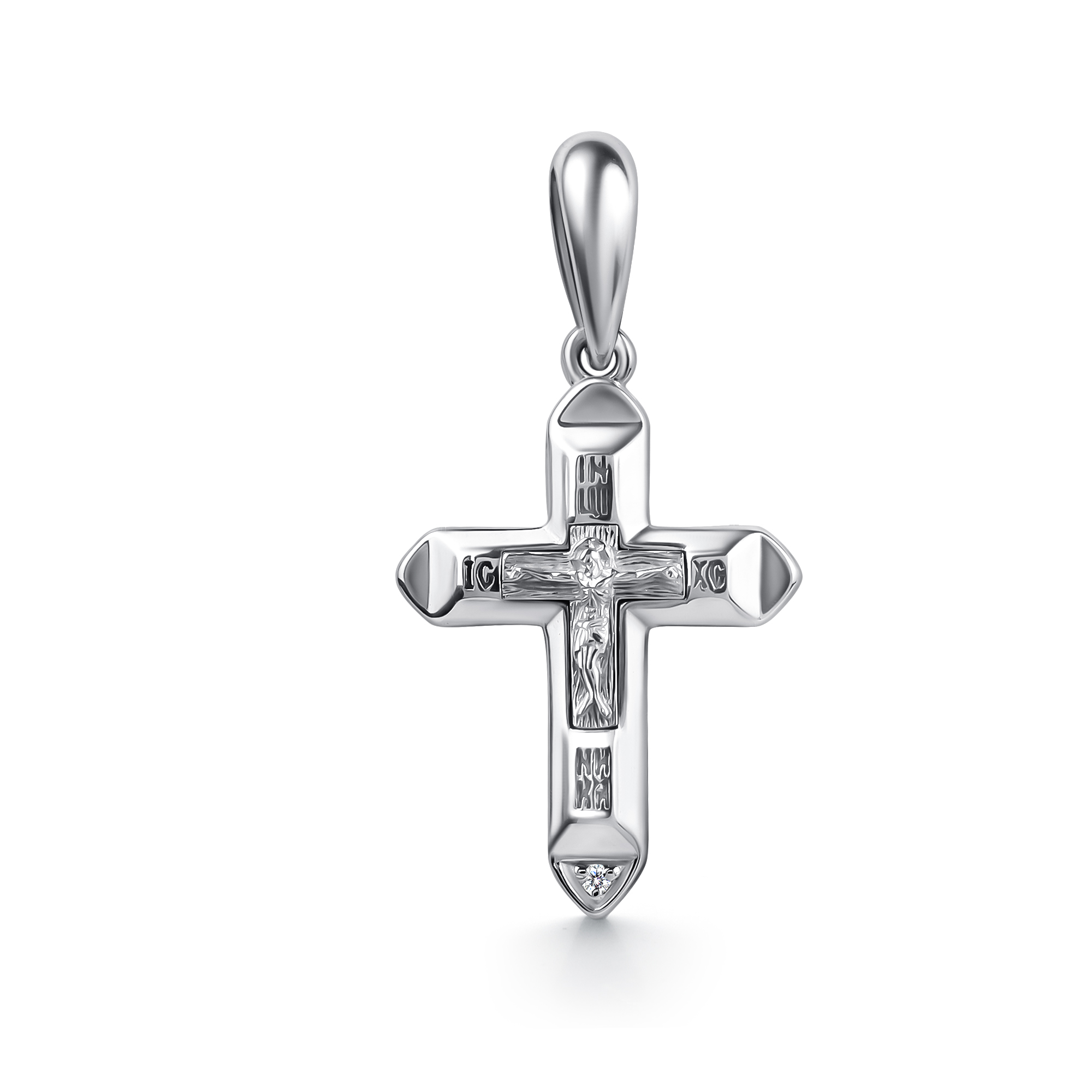 Подвеска из серебра с камнем Бриллиант фото, цены