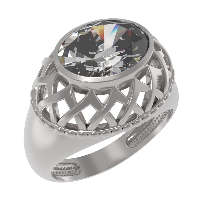 Кольцо из серебра с камнем Фианит фото, цены