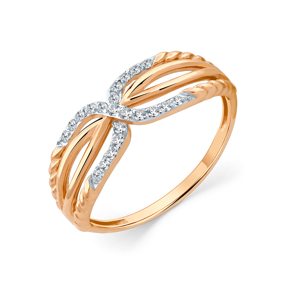 Кольцо из золота с камнем Фианит фото, цены