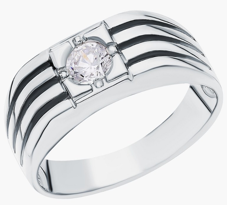 Печатка из серебра с камнем Фианит фото, цены