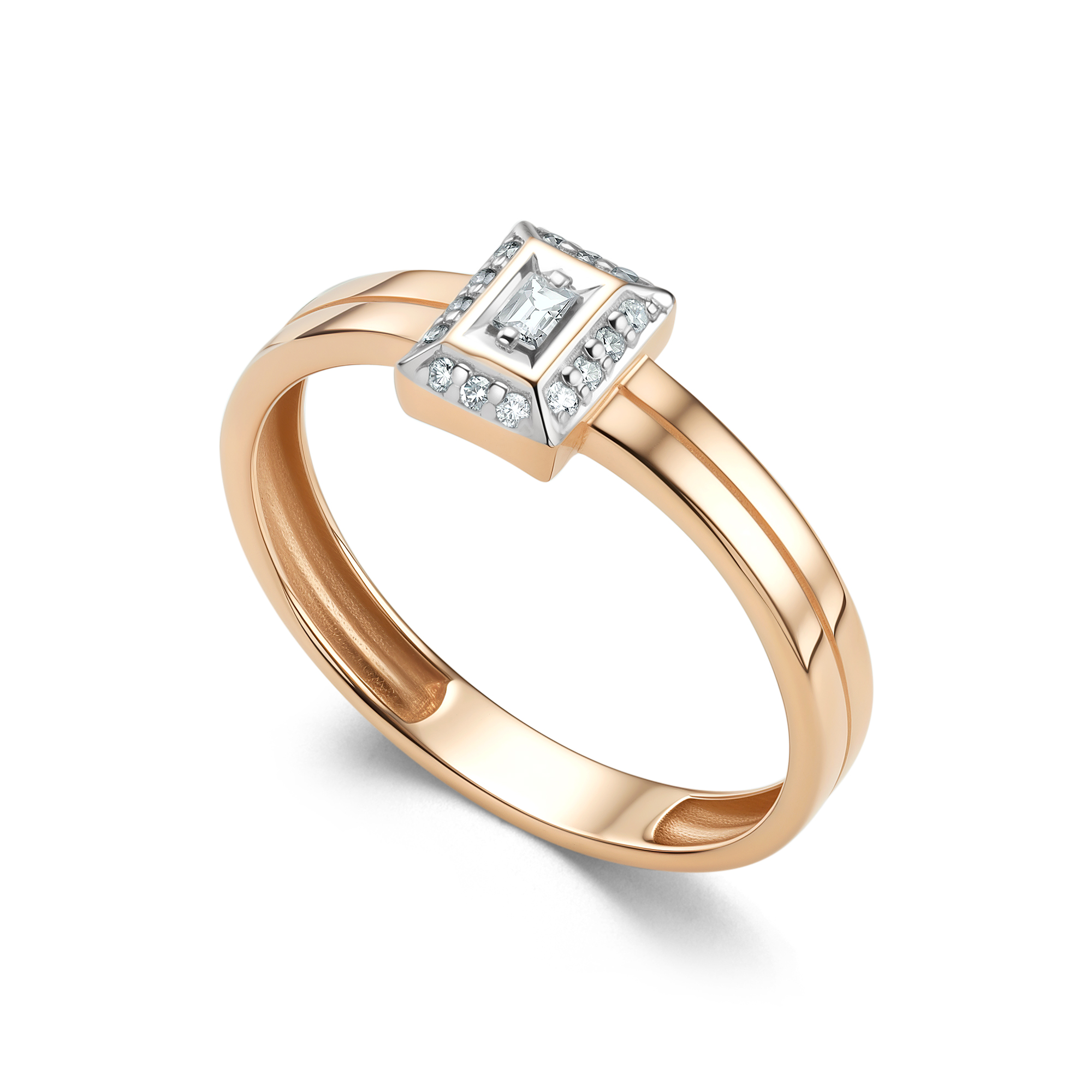 Кольцо из золота с камнем Бриллиант фото, цены