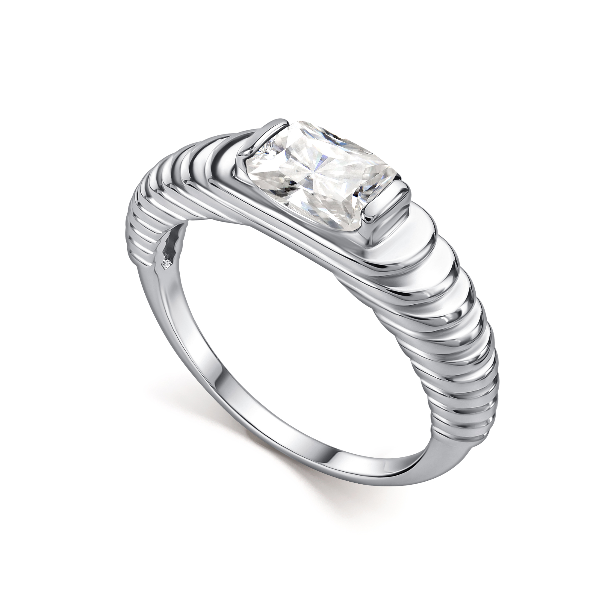 Кольцо из серебра с камнем Горный хрусталь фото, цены