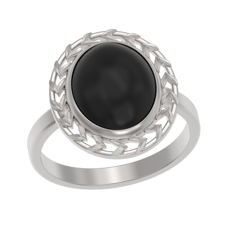 Кольцо из серебра с камнем Агат фото, цены