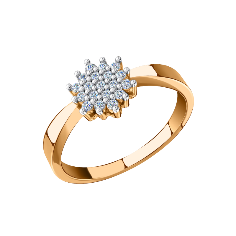 Кольцо из золота с камнем Фианит фото, цены