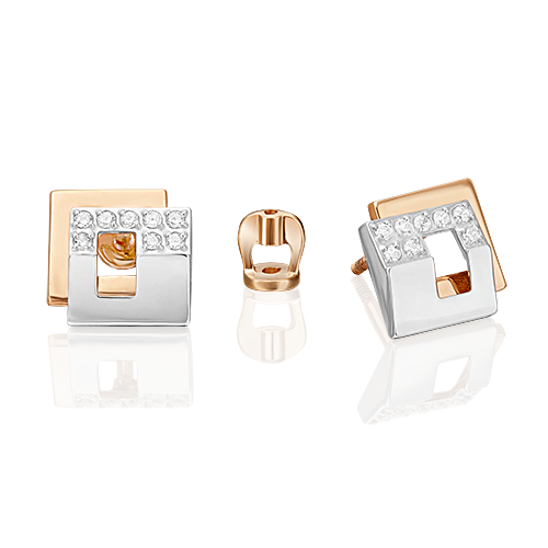 Пуссеты из золота с камнем Фианит фото, цены