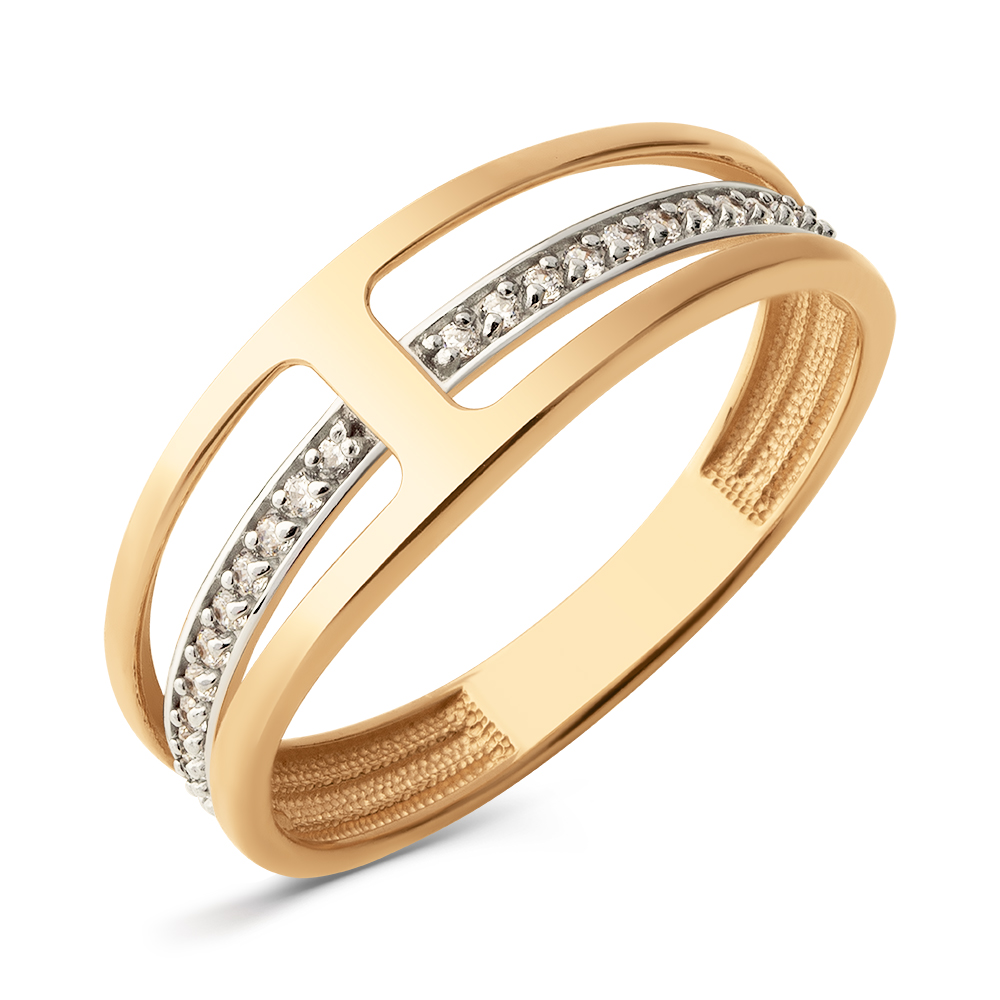 Кольцо из золота с камнем Фианит фото, цены