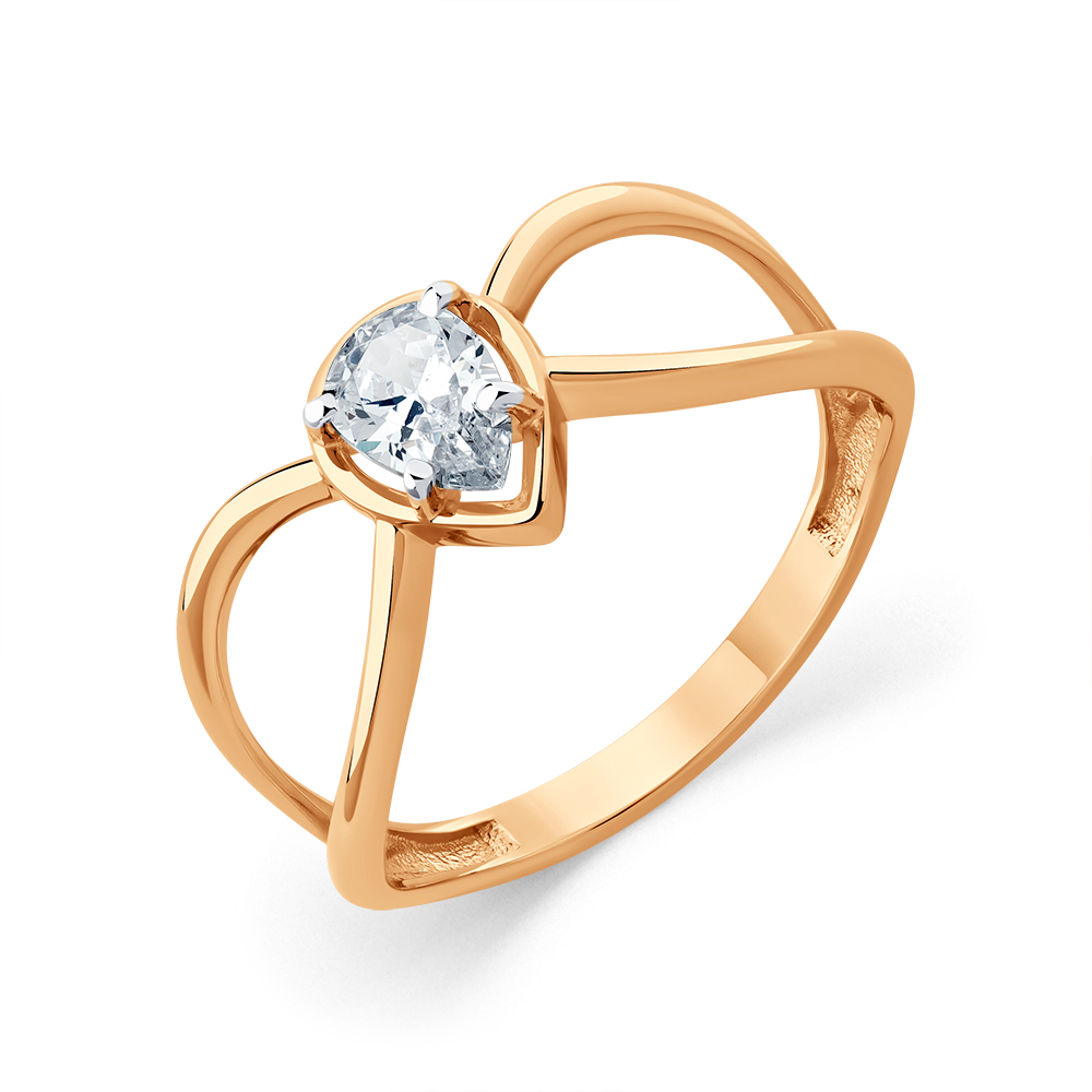 Кольцо из золота с камнем Фианит фото, цены