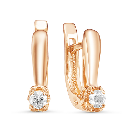 Серьги из золота с камнем Бриллиант фото, цены