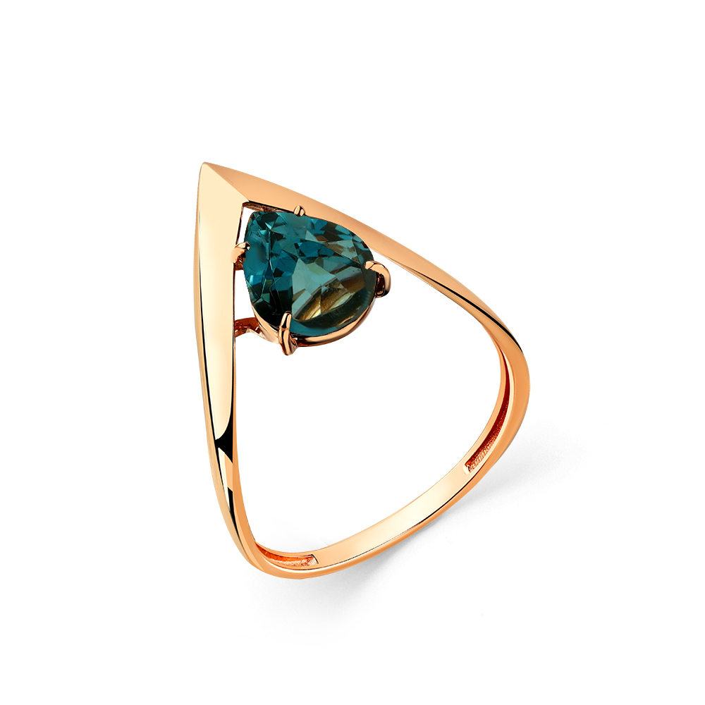 Кольцо из золота с камнем Лондон топаз фото, цены
