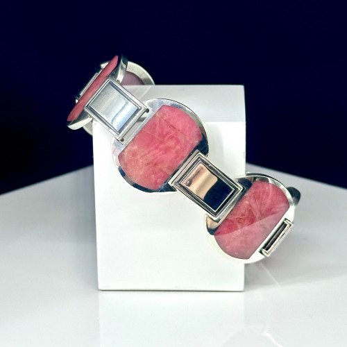 Браслет из серебра с камнем Родонит фото, цены