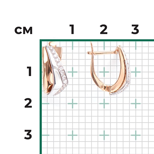 Серьги из золота с камнем Фианит фото, цены