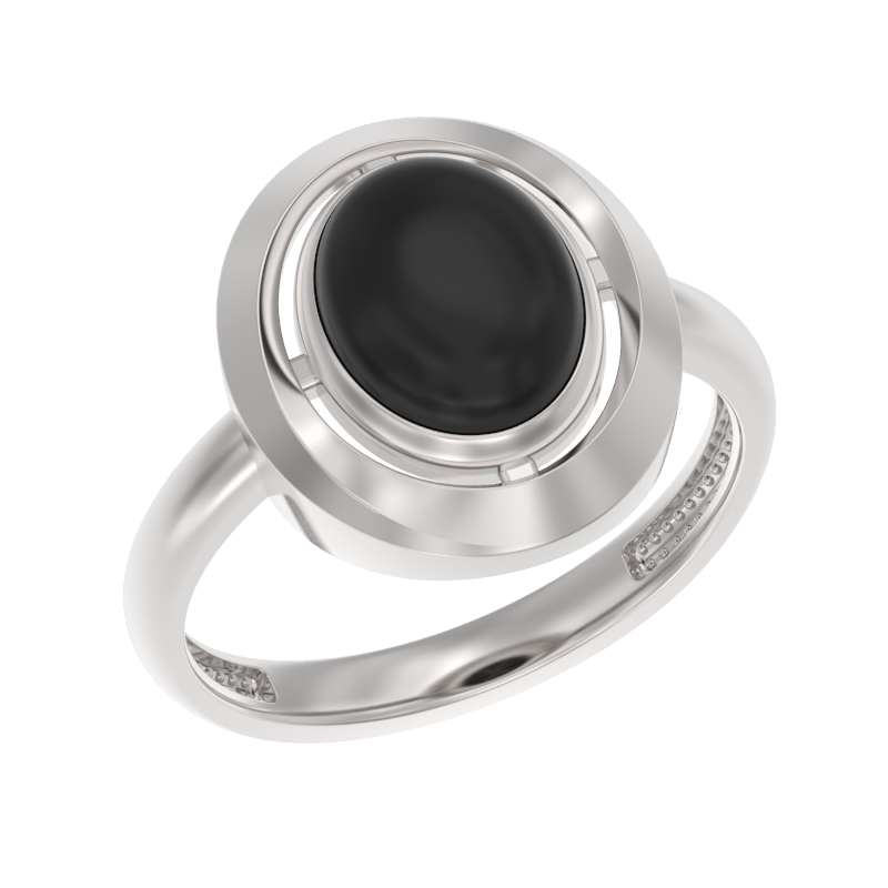 Кольцо из серебра с камнем Агат фото, цены